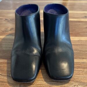 Celine Black Leather Square-Toe heeled mules